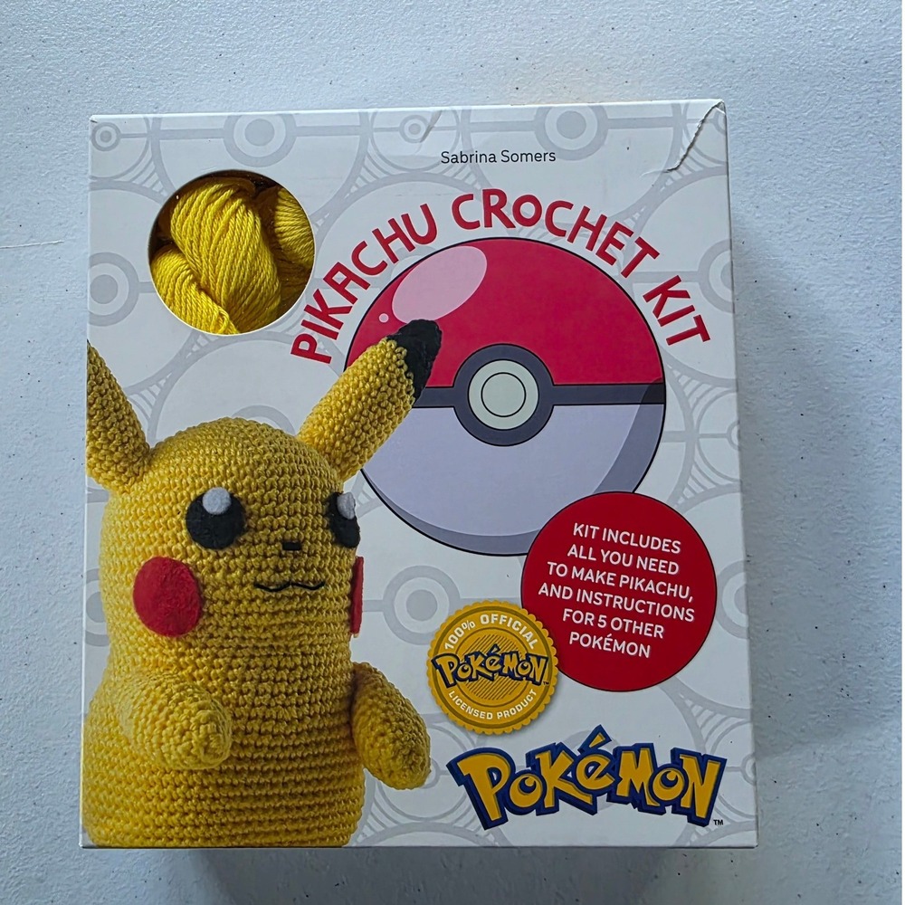 Pokemon Pikachu Crochet Kit OS Yellow New Official Sabrina Somers DIY Plush Set